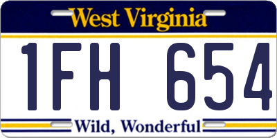 WV license plate 1FH654