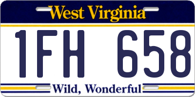 WV license plate 1FH658