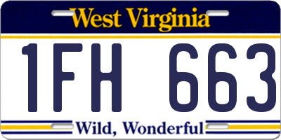 WV license plate 1FH663