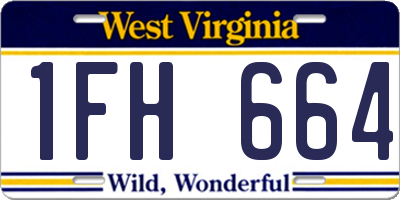 WV license plate 1FH664