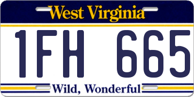 WV license plate 1FH665