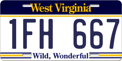 WV license plate 1FH667