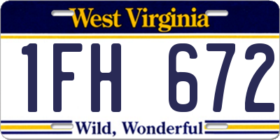 WV license plate 1FH672