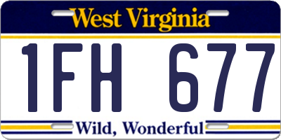 WV license plate 1FH677