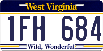 WV license plate 1FH684