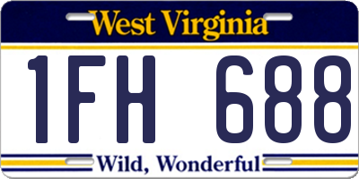 WV license plate 1FH688