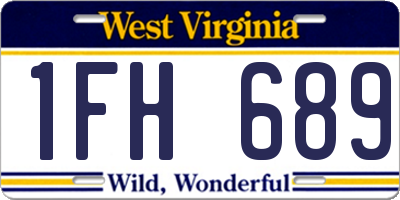 WV license plate 1FH689