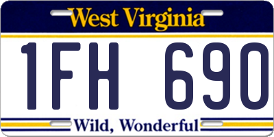 WV license plate 1FH690