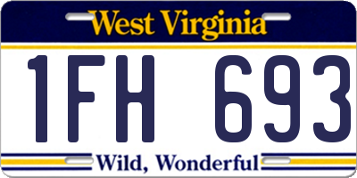 WV license plate 1FH693