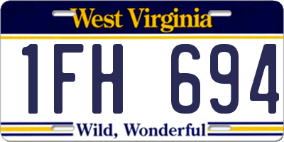 WV license plate 1FH694