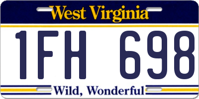 WV license plate 1FH698
