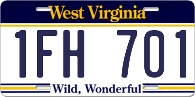WV license plate 1FH701