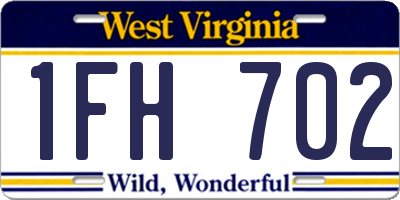 WV license plate 1FH702