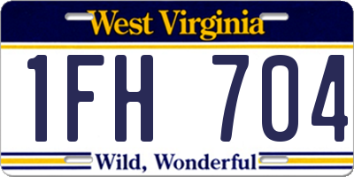WV license plate 1FH704