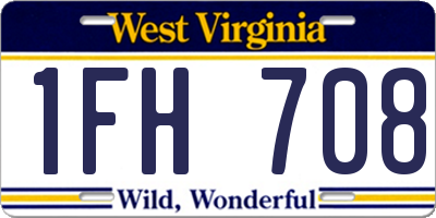 WV license plate 1FH708