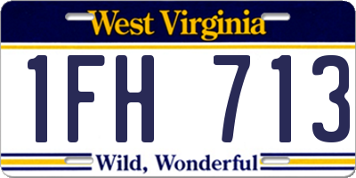 WV license plate 1FH713