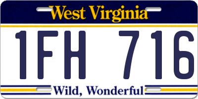 WV license plate 1FH716