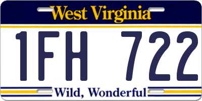 WV license plate 1FH722