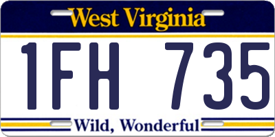 WV license plate 1FH735