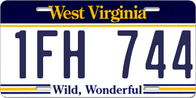 WV license plate 1FH744