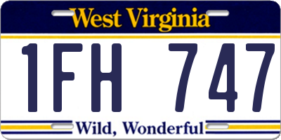 WV license plate 1FH747