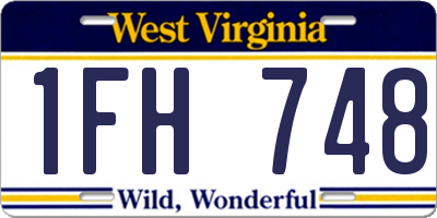 WV license plate 1FH748