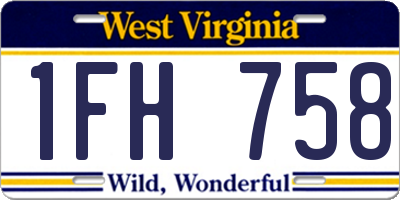 WV license plate 1FH758
