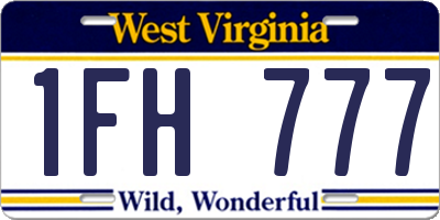 WV license plate 1FH777