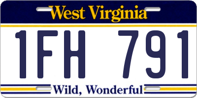 WV license plate 1FH791