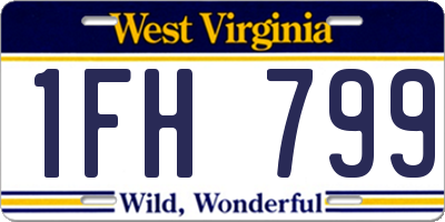 WV license plate 1FH799