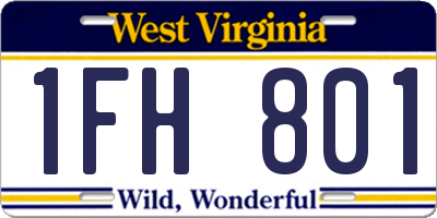 WV license plate 1FH801