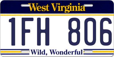 WV license plate 1FH806
