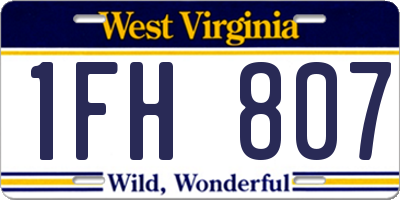 WV license plate 1FH807