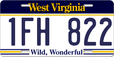 WV license plate 1FH822