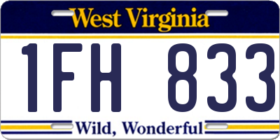 WV license plate 1FH833