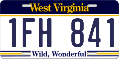 WV license plate 1FH841