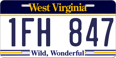 WV license plate 1FH847