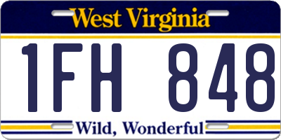 WV license plate 1FH848