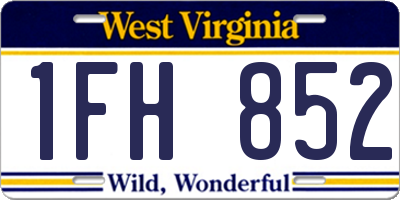 WV license plate 1FH852
