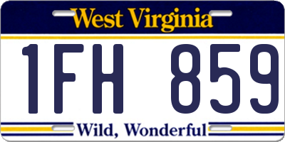 WV license plate 1FH859