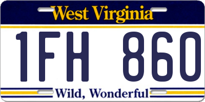 WV license plate 1FH860