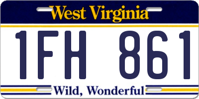 WV license plate 1FH861