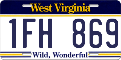 WV license plate 1FH869
