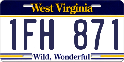 WV license plate 1FH871