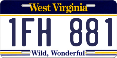 WV license plate 1FH881