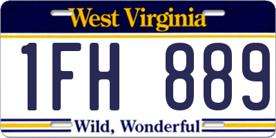 WV license plate 1FH889