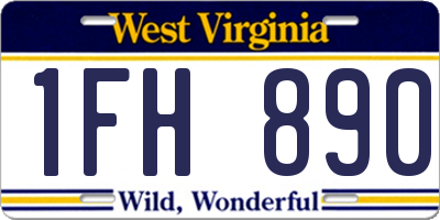 WV license plate 1FH890