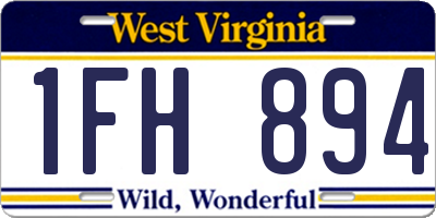 WV license plate 1FH894