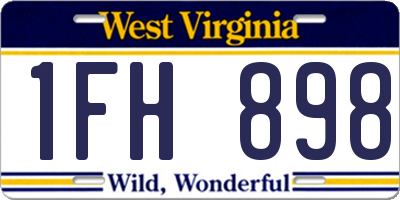 WV license plate 1FH898