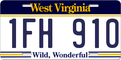 WV license plate 1FH910